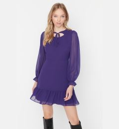 Снимка на Trendyol Purple Collar Detailed Woven Dress