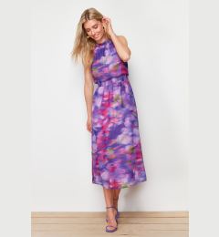 Снимка на Trendyol Purple Floral Print A-line Chiffon Lined Maxi Woven Dress