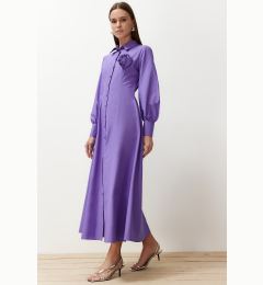 Снимка на Trendyol Purple Flower Detailed Woven Shirt Dress