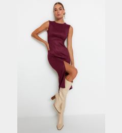 Снимка на Trendyol Purple Plain Midi Woven Dress