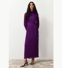 Снимка на Trendyol Purple Pleated Woven Lined Chiffon Dress