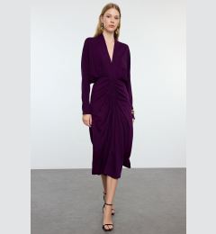 Снимка на Trendyol Purple Skirt Gather Detailed Woven Dress