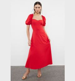 Снимка на Trendyol Red A-Cut Balloon Sleeve Detailed Woven Elegant Evening Dress