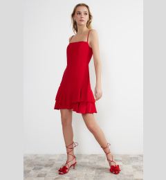 Снимка на Trendyol Red A-Cut Underwire Detailed Woven Short Evening Dress