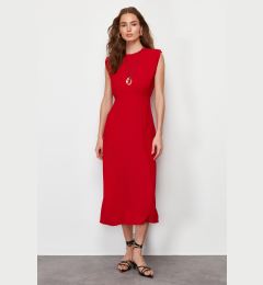 Снимка на Trendyol Red A-line Crew Neck Sleeveless Aerobin Midi Woven Dress