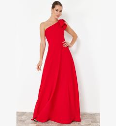 Снимка на Trendyol Red A-Line Woven Elegant Evening & Graduation Dress