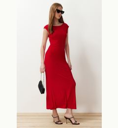 Снимка на Trendyol Red Backless Fitted Knitted Flexible Maxi Pencil Dress