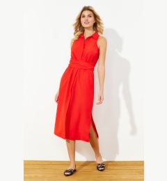 Снимка на Trendyol Red Belted Midi Woven Shirt Dress