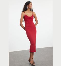 Снимка на Trendyol Red Body-Sit Cowl Collar Woven Dress