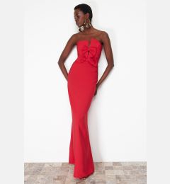 Снимка на Trendyol Red Bow Detailed Woven Long Evening Dress