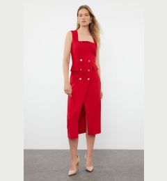 Снимка на Trendyol Red Button Detailed Midi Double Breasted Skirt Closure Pencil Skirt Woven Dress