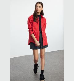 Снимка на Trendyol Red Double Pocket Oversize/Wide Pattern Cashmere Woven Shirt