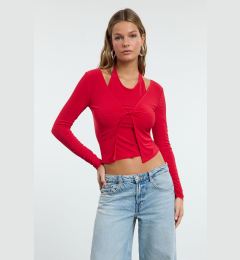 Снимка на Trendyol Red Fitted Flexible Knitted Blouse with Athlete Look Inside