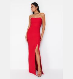 Снимка на Trendyol Red Fitted Woven Long Evening Dress