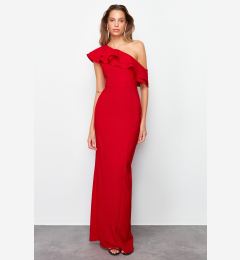 Снимка на Trendyol Red Flounce Detailed Woven Elegant Evening Dress