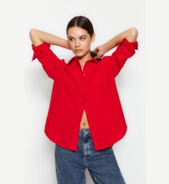 Снимка на Trendyol Red Loose Fit Woven Shirt