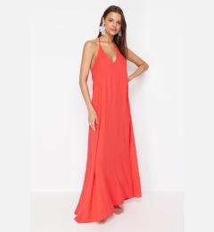 Снимка на Trendyol Red Maxi Woven Backless Beach Dress