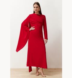 Снимка на Trendyol Red Shawl Detailed Evening Dress