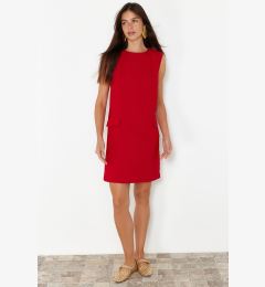 Снимка на Trendyol Red Straight Cut Sleeveless Mini Woven Dress