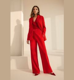 Снимка на Trendyol Red Wide Leg Woven Fabric Trousers