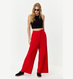 Снимка на Trendyol Red Wide Leg Woven Trousers with Side Buttons