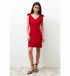 Снимка на Trendyol Red Wrap-around Tie Detail Mini Woven Dress