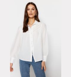 Снимка на Trendyol Ribbed Woven Shirt in Ecru