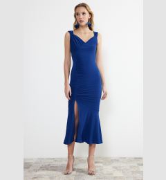 Снимка на Trendyol Saks Draped Knitted Elegant Evening Dress