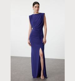 Снимка на Trendyol Saks Fitted Draped Woven Long Elegant Evening Dress