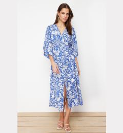 Снимка на Trendyol Saks Floral Print A-line Double-breasted Collar Midi Woven Dress