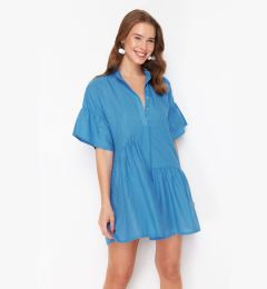 Снимка на Trendyol Saks Wide Fit Mini Woven Ruffle Beach Dress