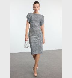 Снимка на Trendyol Silver Body-Styling Glitter Knitted Sequin Elegant Evening Dress