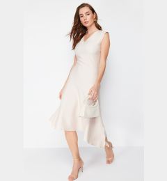 Снимка на Trendyol Stone A-Line Skirt Asymmetrical Midi Woven Dress