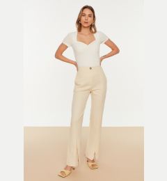 Снимка на Trendyol Stone High Waist Slit Woven Trousers