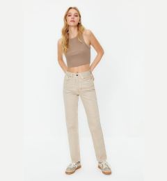 Снимка на Trendyol Stone High Waist Straight Jeans