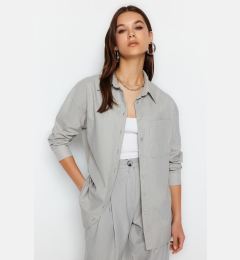 Снимка на Trendyol Stone Linen Look Woven Shirt