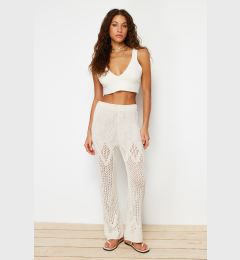 Снимка на Trendyol Stone Openwork/Perforated Bohemian Wide Leg Trousers