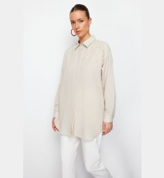 Снимка на Trendyol Stone Pearl Detailed Cotton Woven Shirt