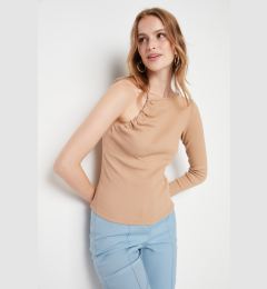 Снимка на Trendyol Stones Shirring Detail Fitted Single Sleeve Ribbed Stretch Knit Blouse