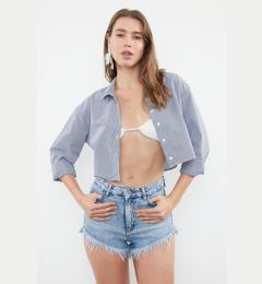 Снимка на Trendyol Striped Crop Woven Shirt