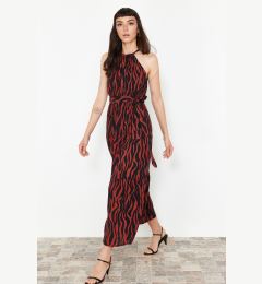 Снимка на Trendyol Tile Animal Shift Halter Neck Maxi Lined Woven Dress