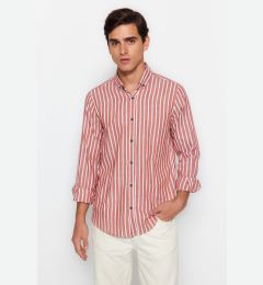 Снимка на Trendyol Tile Slim Fit Striped Cotton Shirt