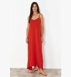 Снимка на Trendyol Tile Straight Cut V-Neck Maxi Woven Dress