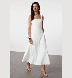 Снимка на Trendyol White A-Cut Woven Elegant Evening Dress