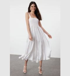 Снимка на Trendyol White A-Line Square Neck Lined Maxi Woven Dress