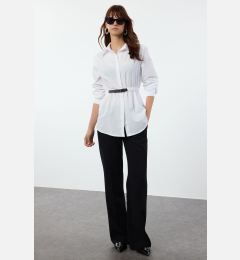 Снимка на Trendyol White Belt Detailed Woven Regular Regular Fit Shirt