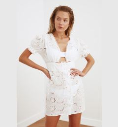 Снимка на Trendyol White Button Detailed Fisto Beach Dress