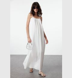 Снимка на Trendyol White Casual/Wide Pattern Plain Backless Maxi Woven Dress