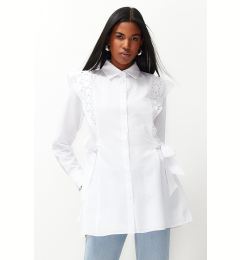 Снимка на Trendyol White Embroidered Cotton Woven Shirt