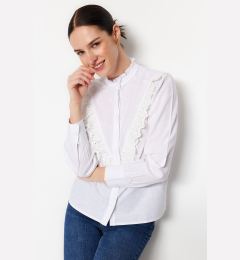 Снимка на Trendyol White Lace Cotton Woven Shirt